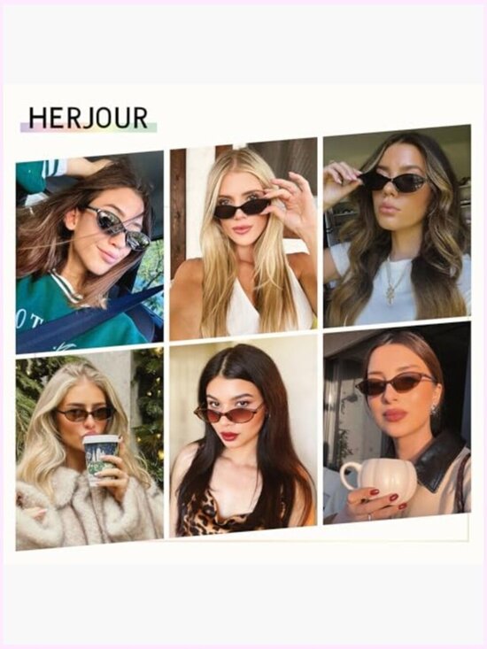 Retro Oval Cat Eye Sunglasses with 99% UV Protection HD TAC Lenses main image 4